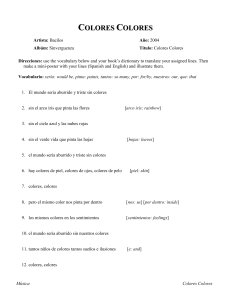 colores colores - Cuaderno Espanol