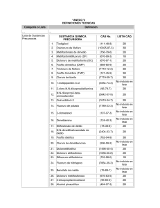 “ANEXO V DEFINICIONES TECNICAS Categoría o Lista Definición