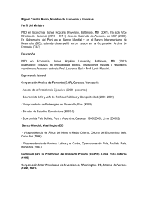 Miguel Castilla Rubio, Ministro de Economía y Finanzas Perfil del