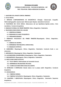 programa de examen - Facultad de Medicina UNT