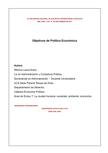 Objetivos de política económica