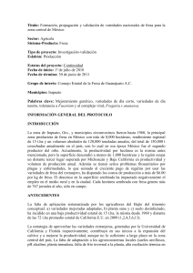 Titulo: Formación, propagación y validación de variedades