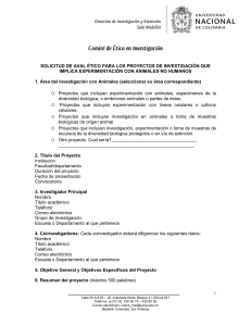 Formato para solicitar aval ético - Universidad Nacional de Colombia