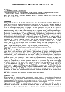 CARACTERIZACIÓN DEL CÁNCER BUCAL