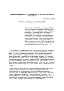 TRABAJO Y ORDEN SOCIAL: DE LA NADA A LA SOCIEDAD DE