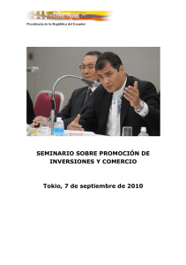 Presidencia de la República del Ecuador SEMINARIO SOBRE