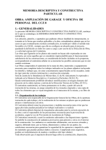 MEMORIA CONSTRUCTIVA PARTICULAR GARAGES