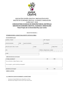 solicitud de admisión - MÁSTER ECONOMIA CREATIVA-URJC