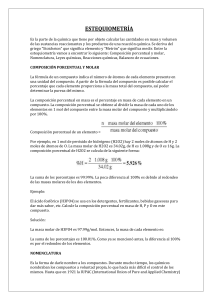 ESTEQUIOMETRÍA Es la parte de la química que tiene por objeto