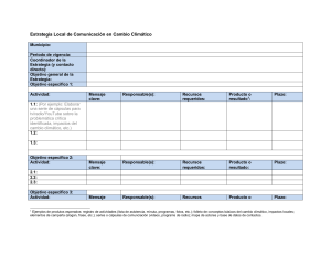 Estrategia Local de Comunicación en Cambio Climático Municipio