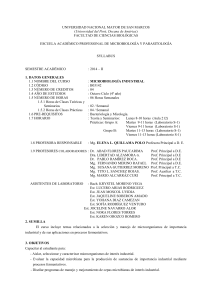 2014-II Microbiología Industrial - Facultad de Ciencias Biológicas