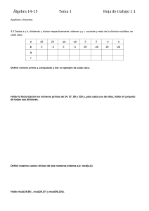 Álgebra IS 13-14 Tema 1 Hoja de trabajo 1 (6-S)