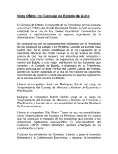 Nota Oficial del Consejo de Estado de Cuba