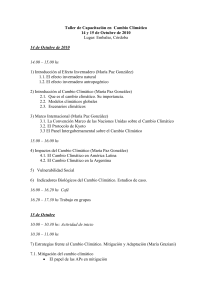 Taller de Capacitación en Cambio Climático para Personal de