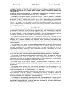 ACUERDO que modifica al diverso que establece la