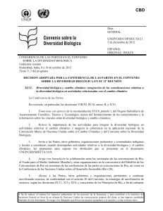 XI/21. Diversidad biológica y cambio climático: integración de