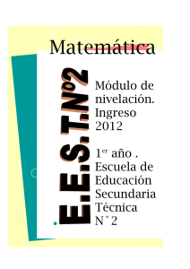 E.E.T N 2- MAR DEL PLATA- MATEMÁTICA PARA EL INGRESO2012