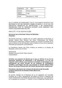21 Nov. 2006 - Senado de la Rep&uacute;blica