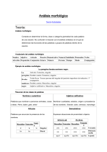 An&aacute;lisis morfol&oacute;gico - Lengua y Literatura COIN