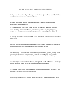 10 PASOS PARA MANTENER LA MEMORIA EN PERFECTO