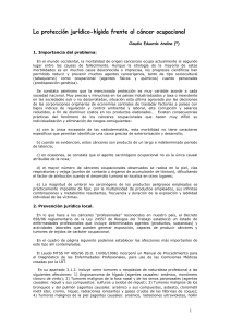 La protección jurídico-hígida frente al cáncer ocupacional