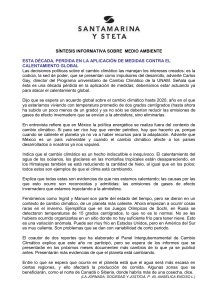 SÍNTESIS INFORMATIVA SOBRE MEDIO AMBIENTE Esta década