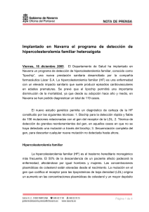 Diagnosticados 119 casos de hipercolesterolemia familiar gracias al