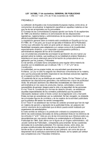 LEY 34/1988, 11 de noviembre, GENERAL DE PUBLICIDAD