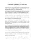 LITERATURA Y ENSEÑANZA DEL MARKETING Por: Dagoberto