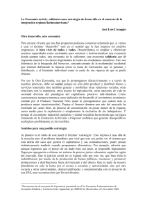 La Economía social y solidaria como estrategia de desarrollo en el