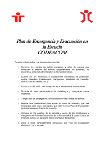 Plan de evacuación de la Escuela