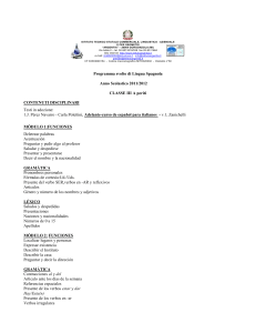 Programma svolto di Lingua Spagnola Anno Scolastico 2011/2012