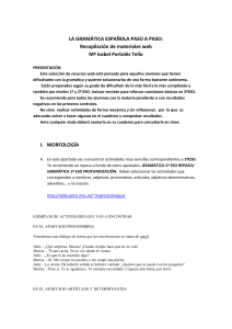 LA GRAMÁTICA ESPAÑOLA PASO A PASO: Recopilación de