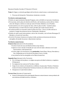 Resumen Estudios Sociales II Trimestre II Parcial. Tema 1: Origen y
