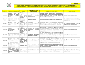 Eventos y actividades en los que ha participado la Comisión