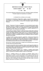 Decreto 4030 de 2006 - Superintendencia Financiera de Colombia