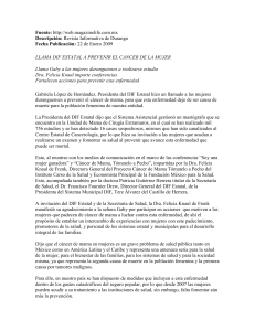 Urgen políticas de Estado para la prevención del cáncer de mama