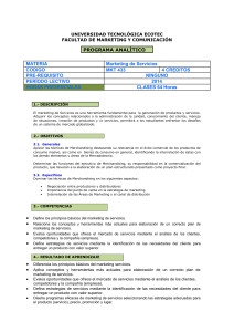 Programa analítico Marketing Servicios