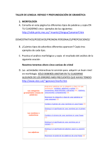 TALLER DE LENGUA- REPASO Y PROFUNDIZACIÓN DE