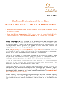 Descargar/Ver Nota de prensa: Día Internacional del niño con cáncer