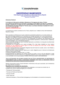 UNIVERSIDAD MAIMONIDES Ciclo Superior de Licenciatura en