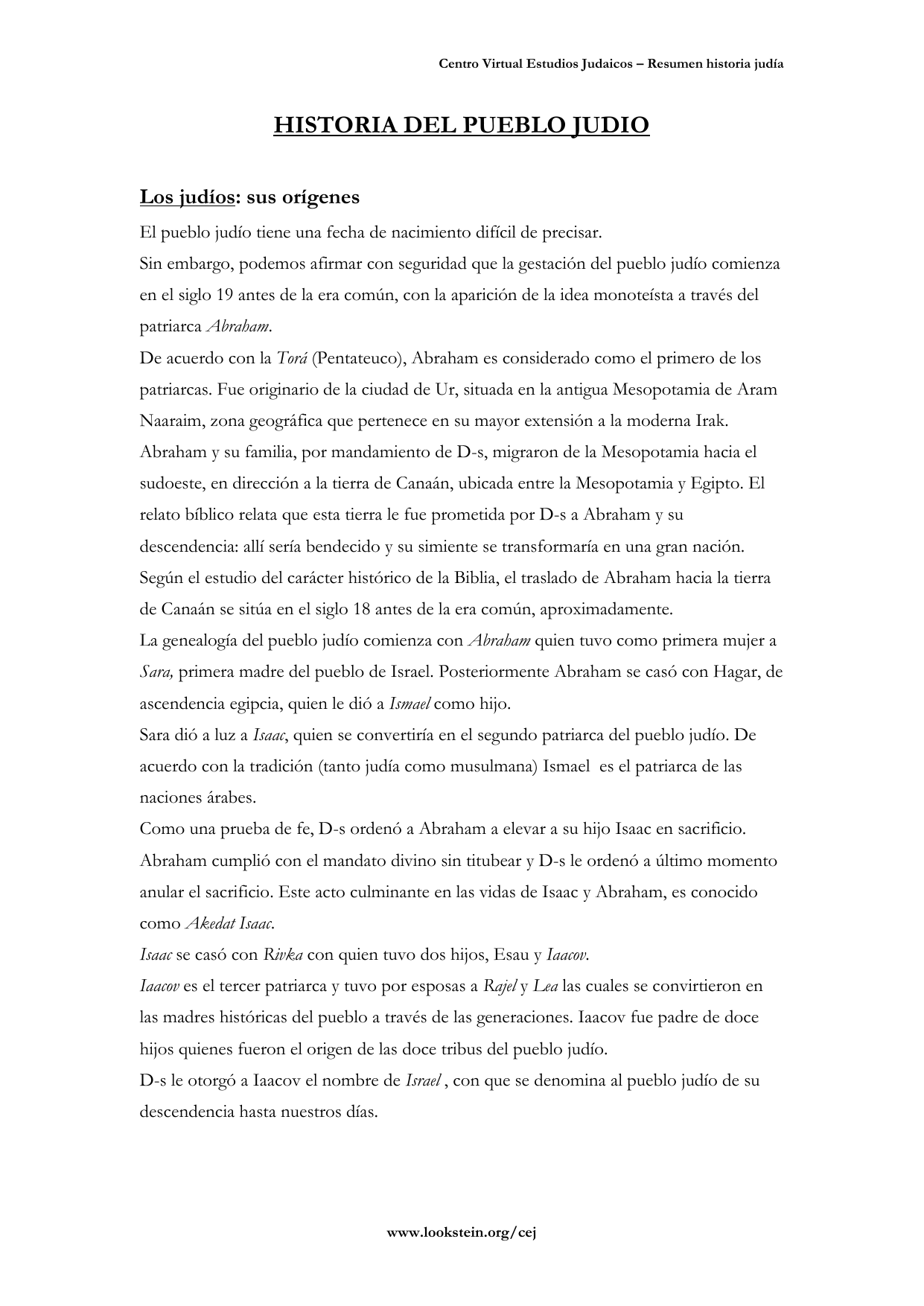 Resumen De Historia Judia