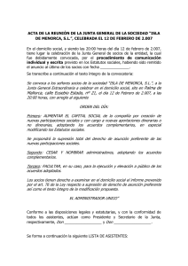 acta de la reunión de la junta general de