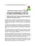 COMUNICADO DE PRENSA No. 016 Fecha: 16/01/2009