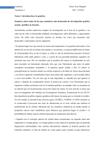 Genética Nerea Toro Delgado Seminario 1 NIU: 1359341 Tema 1
