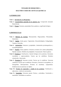 TEMARIO DE BIOQUIMICA