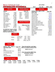información económica - Banco Central de Cuba