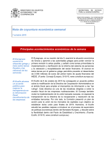 Nota de coyuntura económica semanal