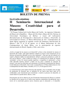 BOLETIN DE PRENSA SEMINARIO INTERNACIONAL DE MUSEO