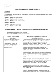Contenidos mínimos Física 2º Bto.